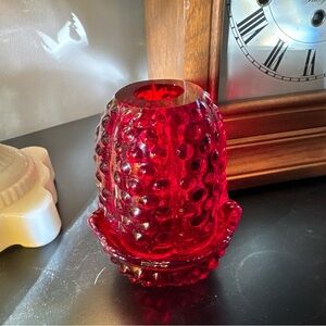 Fenton hobnail fairy lamp! Glower!